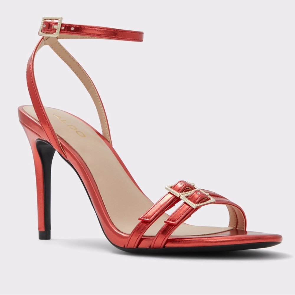 ALDO red strappy stiletto heels NWT size 8